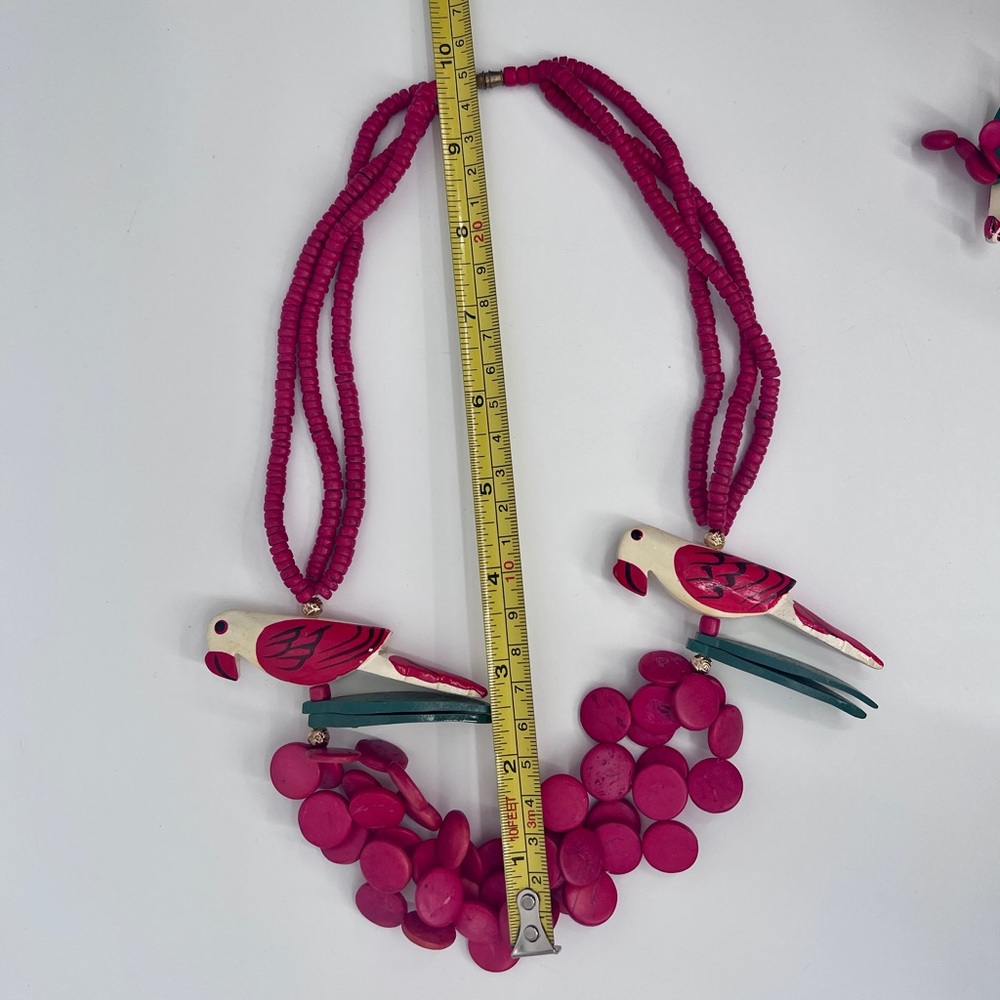 VINTAGE WOOD NECKLACE AND EARRINGS - Picture 11 of 11